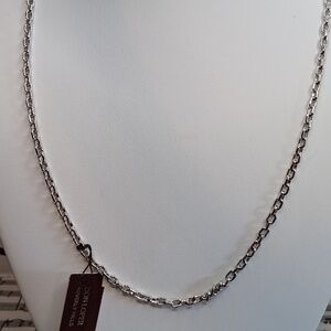 Don Loper Sterling Silver Chain Necklace 20" Long Vintage